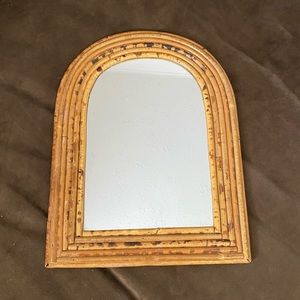 Vintage 1970’s/80’s Boho Bamboo Arched Mirror | Rattan Mirror
